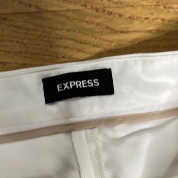 Express Stretchable Trousers Ankle High Rise Curvy White Women's Pants Size 8S N - Picture 8 of 16